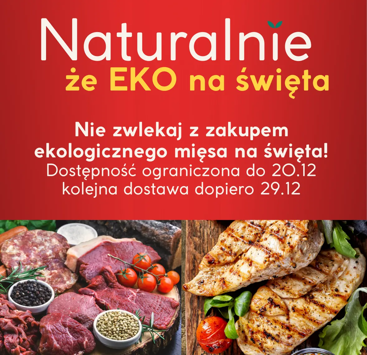 Ekologiczne mięso na święta ograniczone!