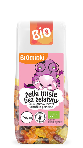 Żelki Misie Bez Żelatyny Bezglutenowe 100g - BIOminki