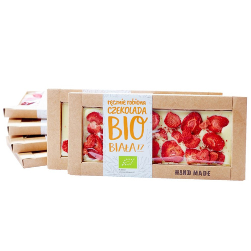 Czekolada biała z truskawkami 53 g - Cukiernia Staropolska (EKO)
