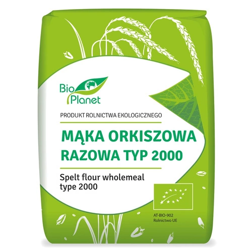 Mąka Orkiszowa Razowa Typ 2000 1kg - Bio Planet - EKO