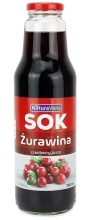 Sok z żurawiny 100 % 750 ml - Naturavena