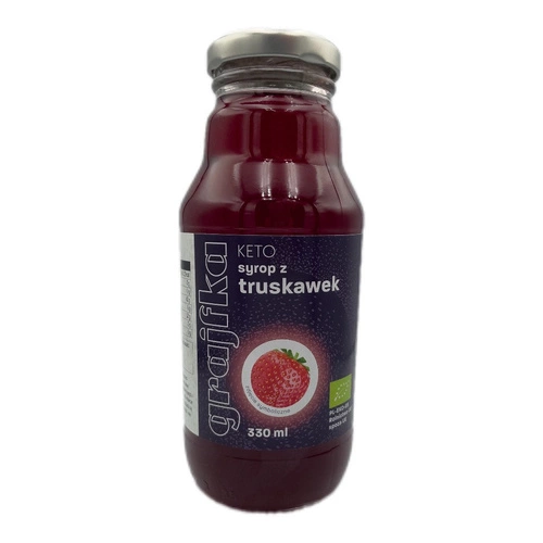 Syrop Z Truskawek Bez Dodatku Cukru Keto Bio 330 Ml - Grajfka