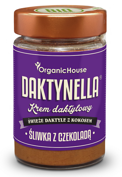 Krem Kokosowo   Daktylowy Śliwka Z Czekoladą Bezglutenowy Bio 190 G  -  ORGANIC HOUSE (DAKTYNELLA)