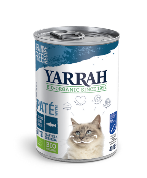 Pasztet dla kota ze śledziem i algami morskimi 400 g - Yarrah (EKO)