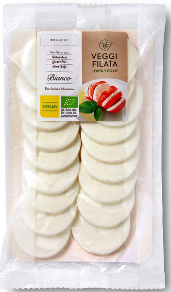 PRODUKT WEGAŃSKI A LA MOZZARELLA BEZGLUTENOWY BIO 150 g - VEGGI FILATA