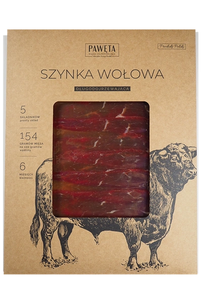 Szynka Wołowa Dojrzewająca Plastry 50 G - Pawęta