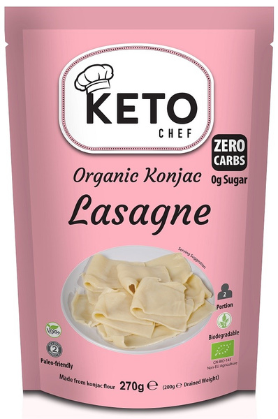 Makaron konjac lasagne bezglutenowy 270 g (200 g) - Keto Chef (EKO)