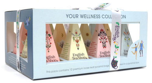 Kolekcja herbatek owocowo ziołowych piramidki your wellness 6 smaków 12 szt. 24 g - English Tea Shop (EKO)