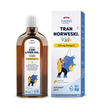 Tran norweski cytrynowy omega-3 (500 mg) dla dzieci od 3 roku 250 ml - Osavi