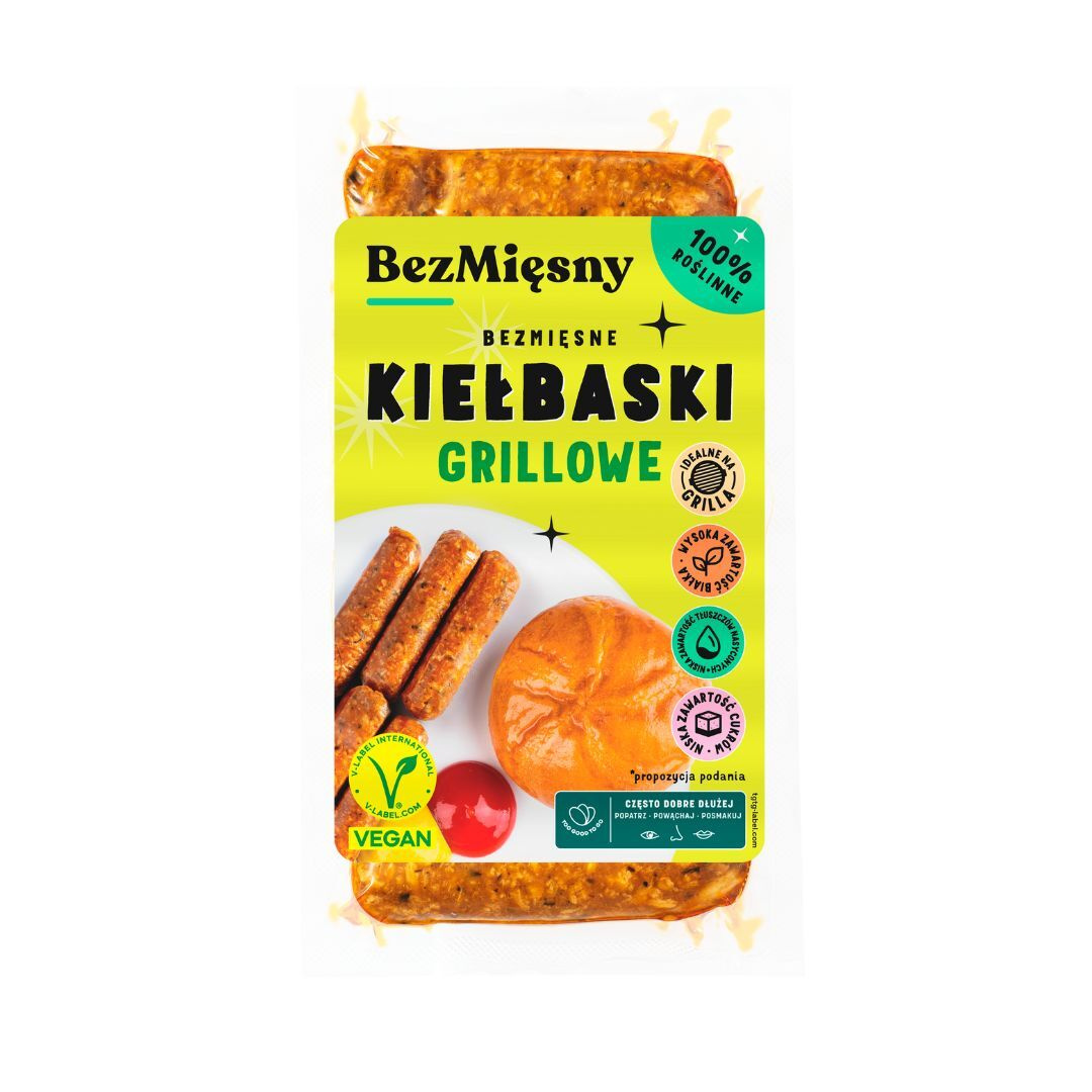 BezMięsne Kiełbaski grillowe180 g BezMięsny - alternatywa dla mięsa