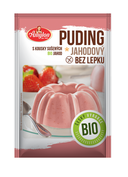 Budyń Truskawkowy Bezglutenowy Ekologiczny 40g - Amylon