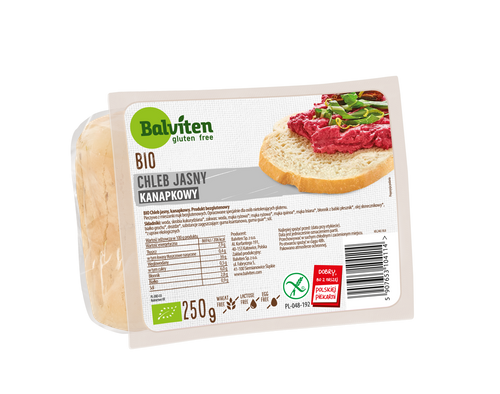 CHLEB JASNY KANAPKOWY BEZGLUTENOWY BIO 250 g - BALVITEN