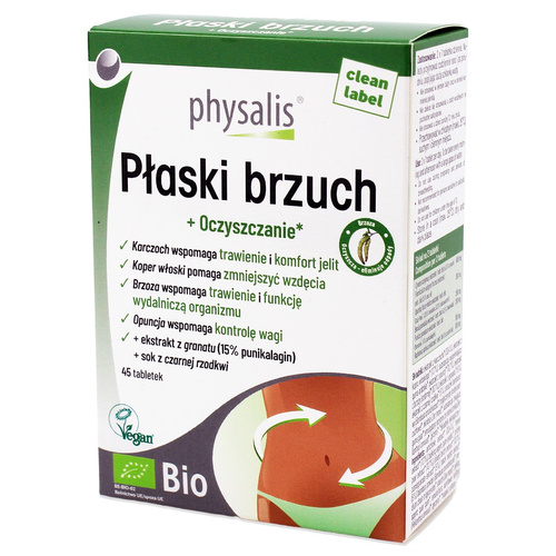 Tabletki na płaski brzuch 45 szt. - Physalis (BIO)