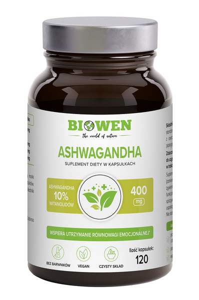 Ashwagandha ekstrakt (400 mg) 120 szt. - Biowen (EKO)