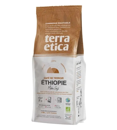 Kawa mielona arabica 100% moka guji etiopia fair trade 250 g - Terra Etica (EKO)