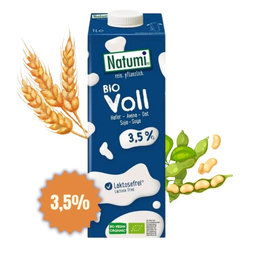 Napój owsiano sojowy 3,5 % bez dodatku cukru 1 l - Natumi (EKO)