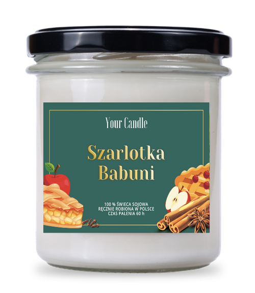 Świeca sojowa zapachowa szarlotka babuni 300 ml - Your Candle