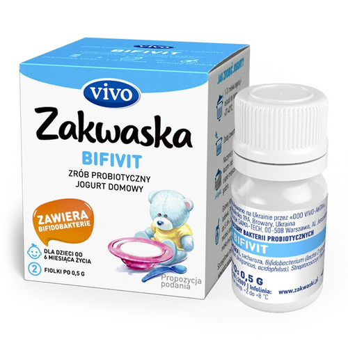 Żywe Kultury Bakterii Do Jogurtu Bifivit "Zakwaska" Bezglutenowe 1 G (2 Fiolki)  -  VIVO