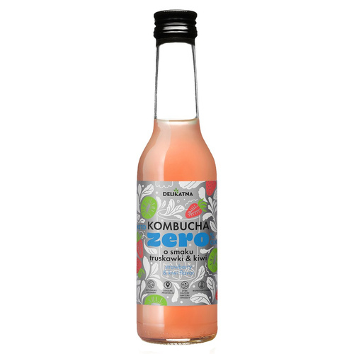 Kombucha truskawka i kiwi zero % cukru 270 ml - Delikatna