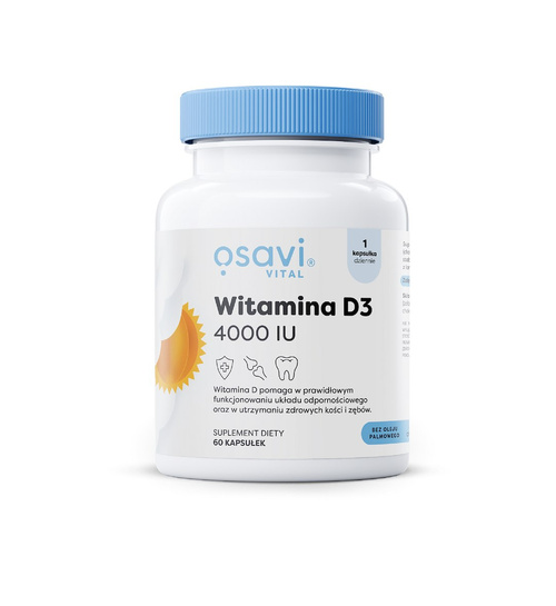 Witamina D3 100 µg (4000 j.m) bezglutenowa 60 szt. - Osavi