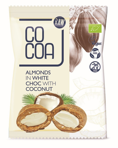 Migdały w białej polewie kokosowej 70 g - Cocoa (EKO)