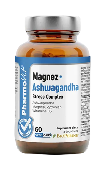 Magnez ashwagandha stress complex bezglutenowe 60 szt. - Pharmovit