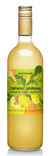 Zakwas Jabłkowy Z Cytryną, Imbirem I Kurkumą Bio 700 Ml - Delikatna (Zakwasownia)