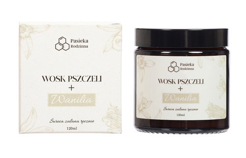 Świeca Zapachowa Z Wosku Pszczelego Wanilia 120 Ml - Pasieka Rodzinna