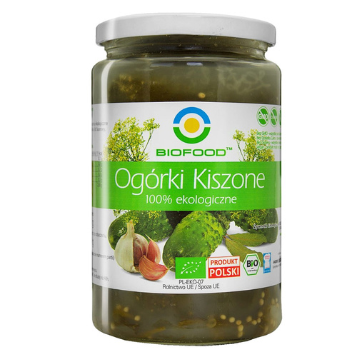 Ogórki kiszone bezglutenowe 760 g (560 g) - Bio Food (EKO)