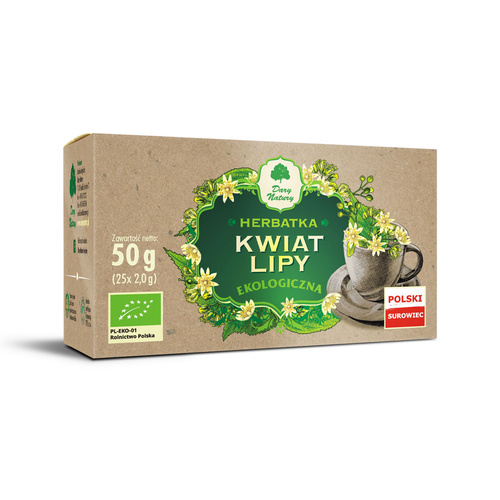 Herbatka z kwiatu lipy (25 saszetek) 50 g - Dary Natury (BIO)