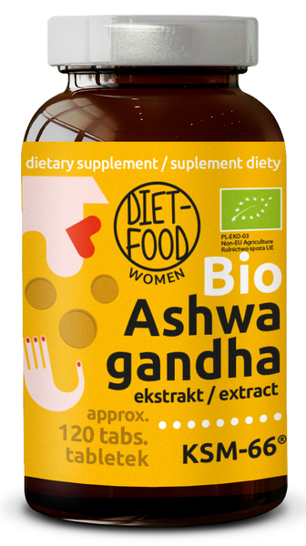 Ashwagandha ekstrakt 120 szt. (300 mg) - DIET-FOOD (EKO)
