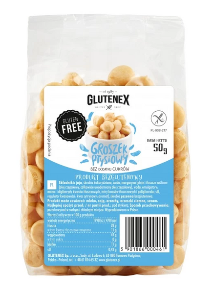 Groszek Ptysiowy Bez Dodatku Cukrów Bezglutenowy 50 G - Glutenex