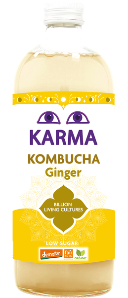 Kombucha z imbirem (niska zawartość cukrów) fair for life demeter 1 l - Karma Kombucha (BIO)