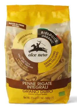 Makaron penne semolinowy razowy 500 g - Alce Nero (EKO)