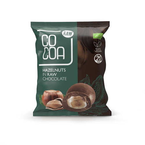 Orzechy Laskowe w Surowej Czekoladzie 70g - COCOA EKO