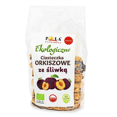 Ciastka Orkiszowe Ze Śliwką Bez Dodatku Cukru Bio 170 G  -  PIEKARNIA POLA