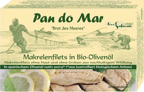 Makrela Filety W Bio Oliwie Z Oliwek Extra Virgin 120 G (90 G)  -  PAN DO MAR