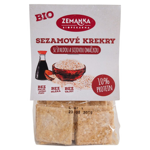 Krakersy z sezamem i sosem sojowym 100 g - Zemanka (EKO)