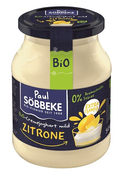 Jogurt Kremowy Cytrynowy (7,5 % Tłuszczu W Mleku) Bio 500 G (Słoik)  -  SOBBEKE