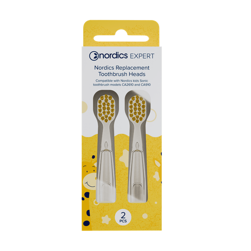 Końcówki do szczoteczki sonicznej (CA910) dla dzieci żółte - Nordics Expert