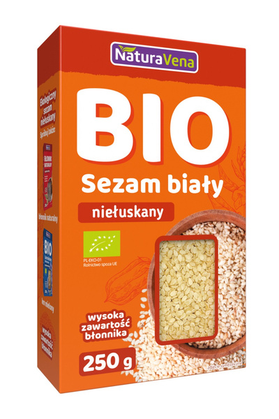 Sezam biały niełuskany 250 g - Naturavena (BIO)