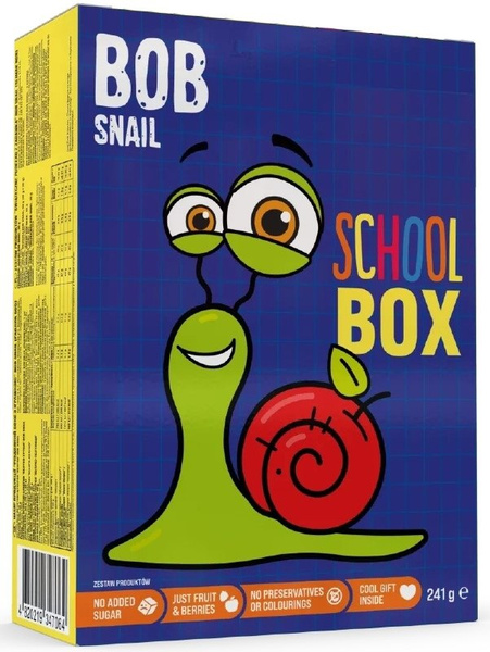 Zestaw szkolny przekąski owocowe z zabawką bez dodatku cukru bezglutenowe 231 g - Bob Snail