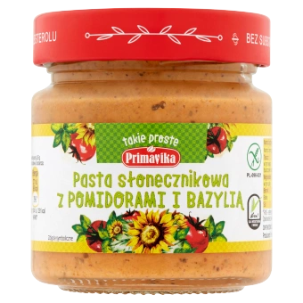 Pasta Słonecznikowa z Pomidorami i Bazylią 160g Primavika