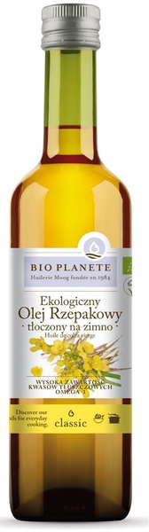Olej rzepakowy tłoczony na zimno omega 3 500 ml - Bio Planete (EKO)