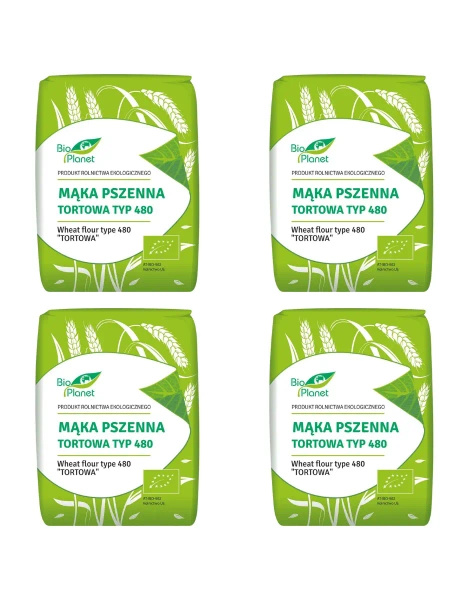 Mąka pszenna tortowa typ 480 4 x 1 kg - Bio Planet (EKO)