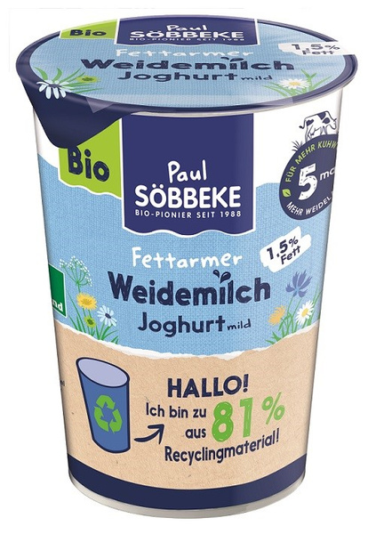 Jogurt Naturalny (1,5 % Tłuszczu W Mleku) Bio 500 G  -  SOBBEKE