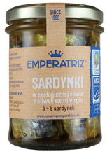 Sardynki Europejskie W Bio Oliwie Z Oliwek Extra Virgin 190 g (133 g) (Słoik)  -  EMPERATRIZ