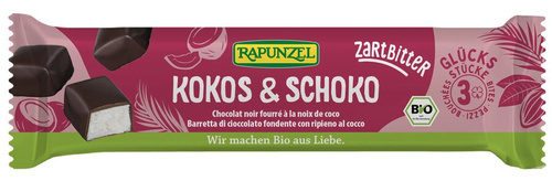 Batoniki kokosowe w czekoladzie gorzkiej 50 g - rapunzel (EKO)