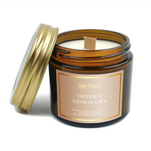 Świeca sojowa z drewnianym knotem drzewo sandałowe 120 ml - Your Candle