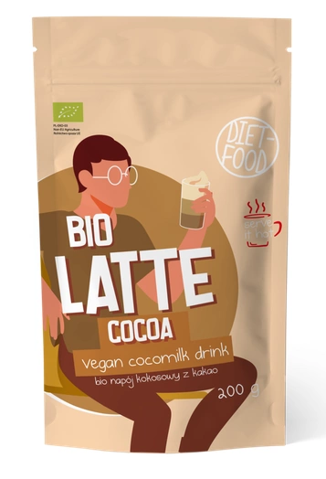 Cocoa Latte - Napój Kokosowy Z Kakao Bio 200 G - Diet-Food